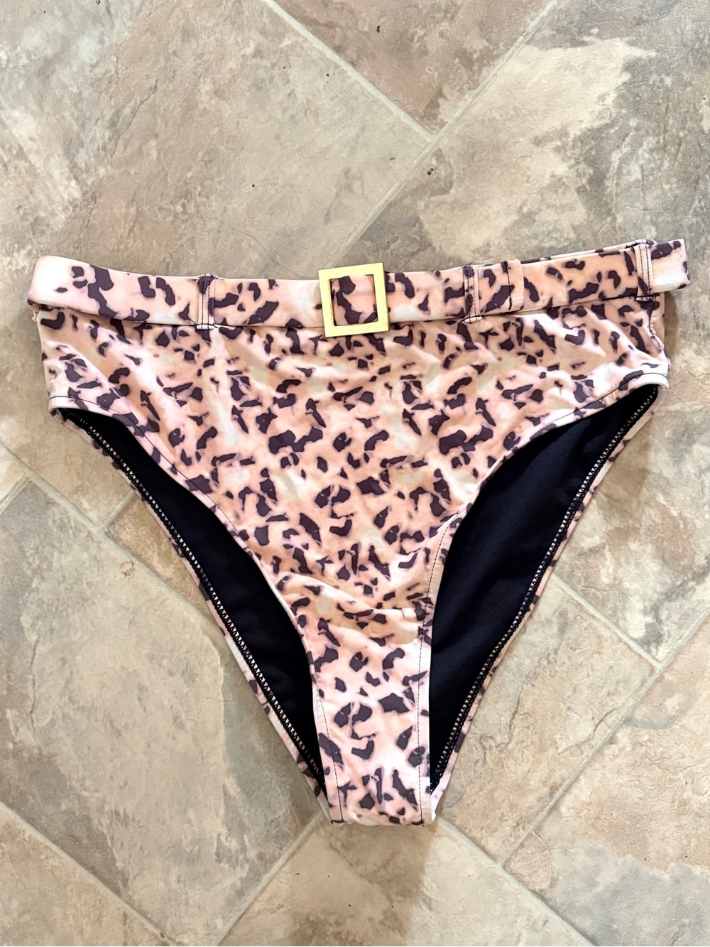 We Wore What Animal Print Belted Bikini Bottom Size Large